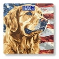 thumbnail image 1 of High Precision Body Weight Scale Smart Bathroom Scales with Large LCD Display(400lbs),Decorative for Bedroom-Golden Retriever Dog With The American Flag Background, 1 of 4