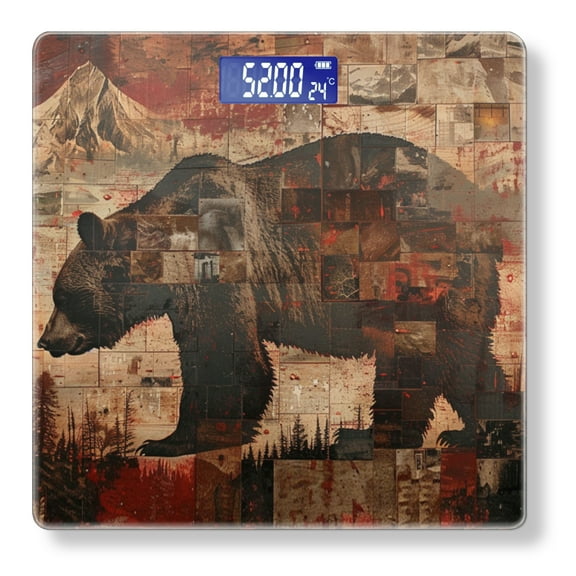 High Precision Body Weight Scale Smart Bathroom Scales with Large LCD Display(400lbs),Decorative for Bedroom-Grizzly Bear Walking Through The Wilderness