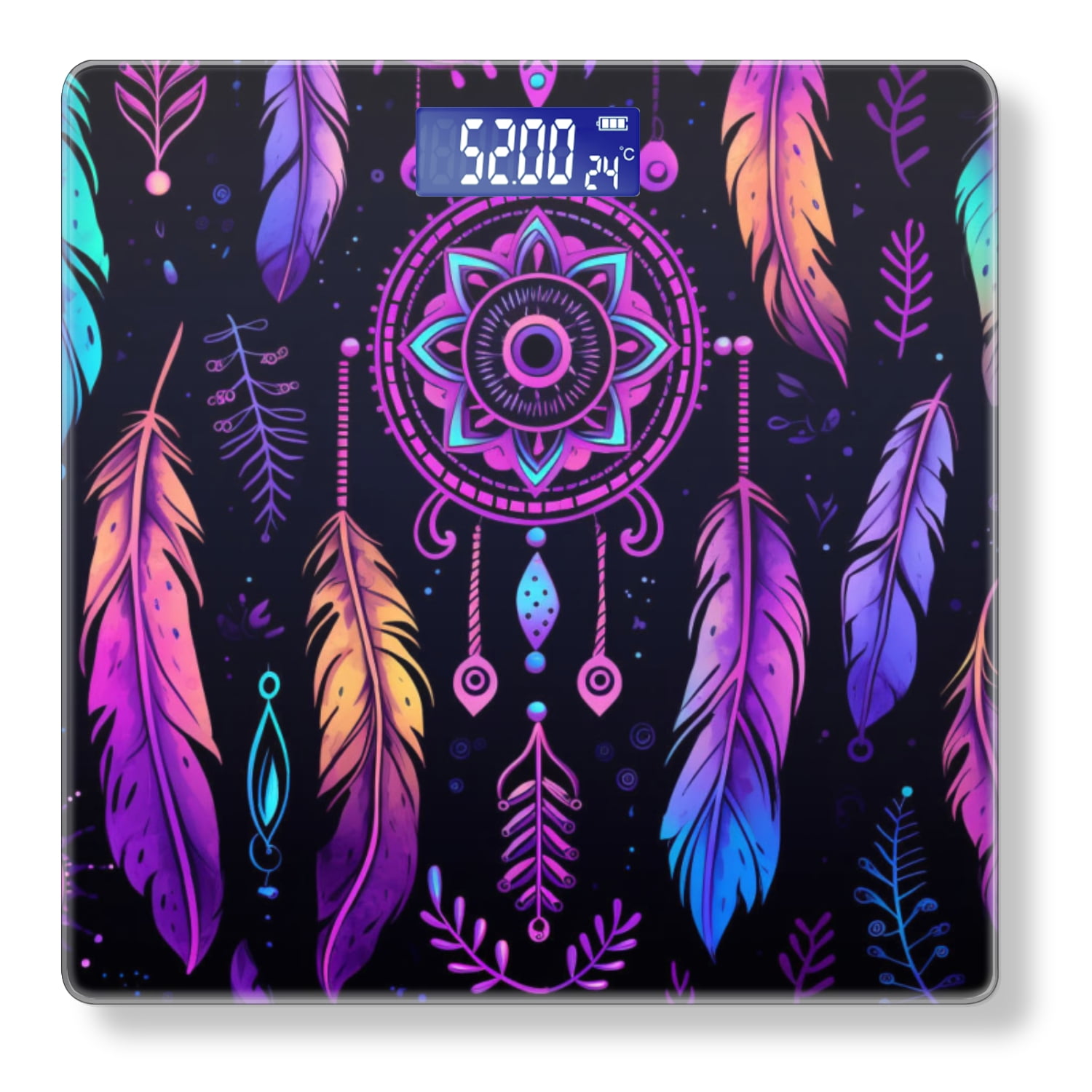 High Precision Body Weight Scale Smart Bathroom Scales with Large LCD Display(400lbs),Decorative for Bedroom-Holographic Dreamcatchers With Colors Shifting And Shimmering In The Light