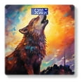 thumbnail image 1 of High Precision Body Weight Scale Smart Bathroom Scales with Large LCD Display(400lbs),Decorative for Bedroom-Howling Wolf With Glowing Sun In The Background, 1 of 4