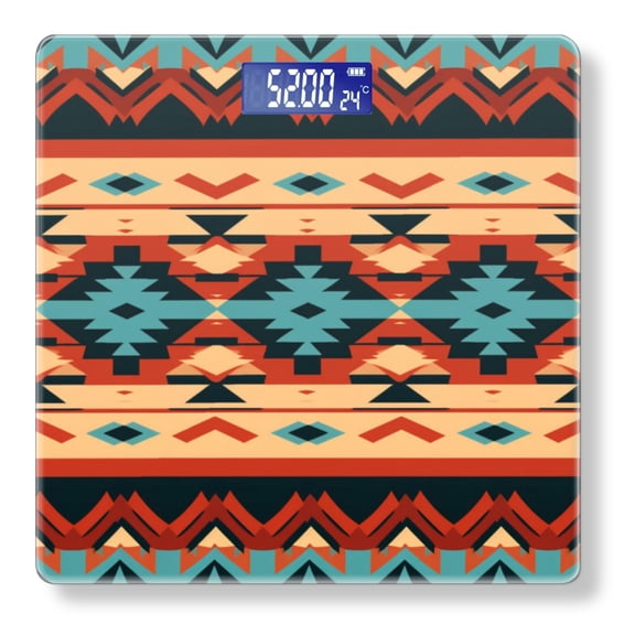 High Precision Body Weight Scale Smart Bathroom Scales with Large LCD Display(400lbs),Decorative for Bedroom-Illustration Of Seamless Pattern In The Style Of Traditional Tribal Patterns