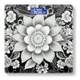thumbnail image 1 of High Precision Body Weight Scale Smart Bathroom Scales with Large LCD Display(400lbs),Decorative for Bedroom-Intricate Floral Ornament In Grayscale On Black Background, 1 of 4