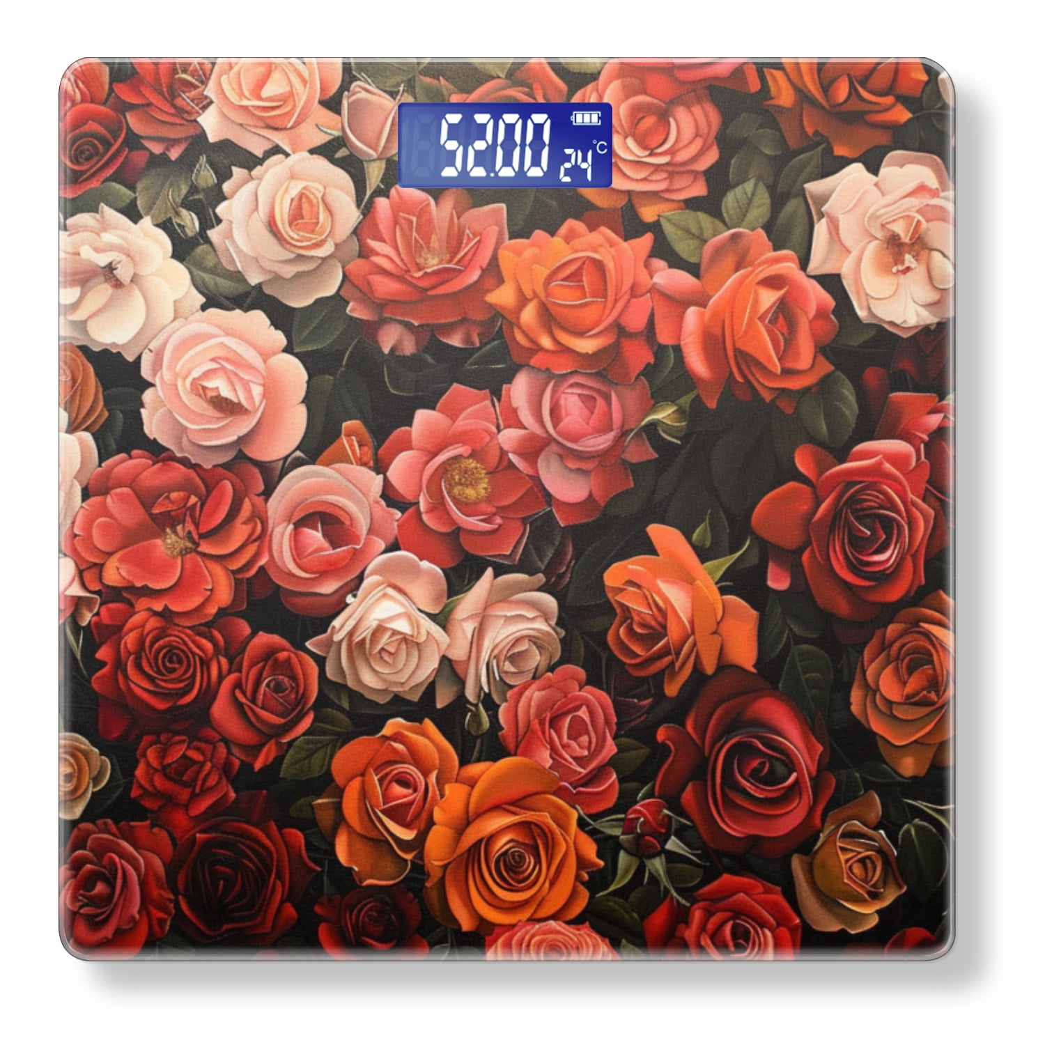High Precision Body Weight Scale Smart Bathroom Scales with Large LCD Display(400lbs),Decorative for Bedroom-Large Painting Of Roses In Various Shades And Shapes
