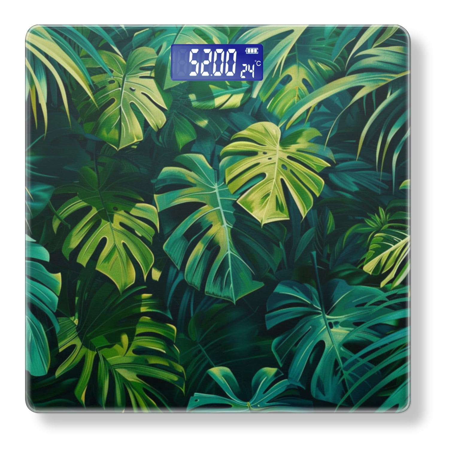 High Precision Body Weight Scale Smart Bathroom Scales with Large LCD Display(400lbs),Decorative for Bedroom-Lush Jungle Of Tropical Leaves And Palm Fronds