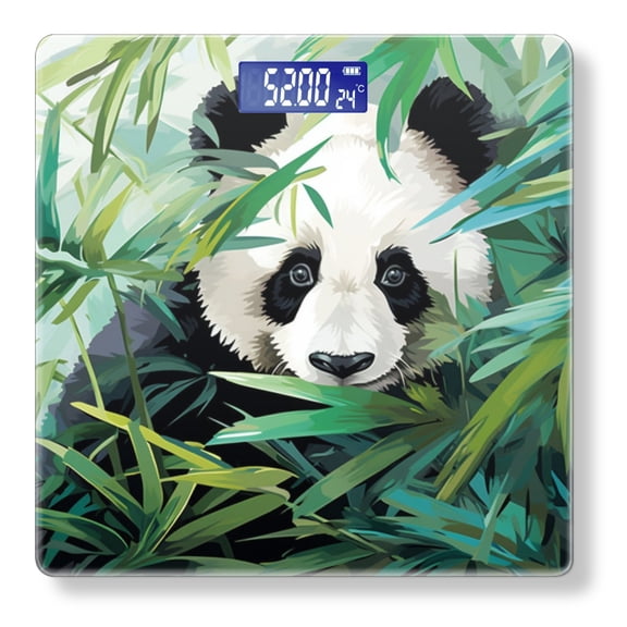 High Precision Body Weight Scale Smart Bathroom Scales with Large LCD Display(400lbs),Decorative for Bedroom-Panda Nestled In The Lush Greenery Of Bamboo Forests