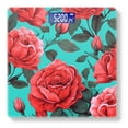 thumbnail image 1 of High Precision Body Weight Scale Smart Bathroom Scales with Large LCD Display(400lbs),Decorative for Bedroom-Red Roses With Green Leaves On Turquoise Background, 1 of 4