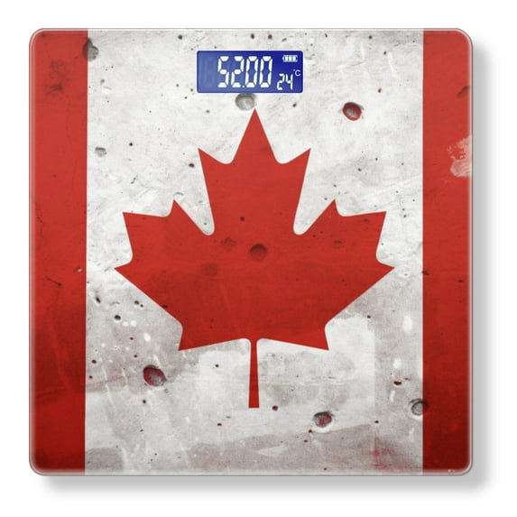 High Precision Body Weight Scale Smart Bathroom Scales with Large LCD Display(400lbs),Decorative for Bedroom-Red And White Maple Leaf On The Flag Of Canada