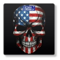 High Precision Body Weight Scale Smart Bathroom Scales with Large LCD Display(400lbs),Decorative for Bedroom-Skull With American Flag On Black Background