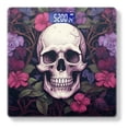 thumbnail image 1 of High Precision Body Weight Scale Smart Bathroom Scales with Large LCD Display(400lbs),Decorative for Bedroom-Skull Surrounded By Purple And Pink Flowers, 1 of 4