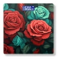 thumbnail image 1 of High Precision Body Weight Scale Smart Bathroom Scales with Large LCD Display(400lbs),Decorative for Bedroom-Vector Pattern Of Red And Teal Roses In Cartoon Style, 1 of 4