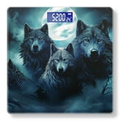High Precision Body Weight Scale Smart Bathroom Scales with Large LCD Display400lbs,Decorative for Bedroom-Wolves Howling At Full Moon In The Background