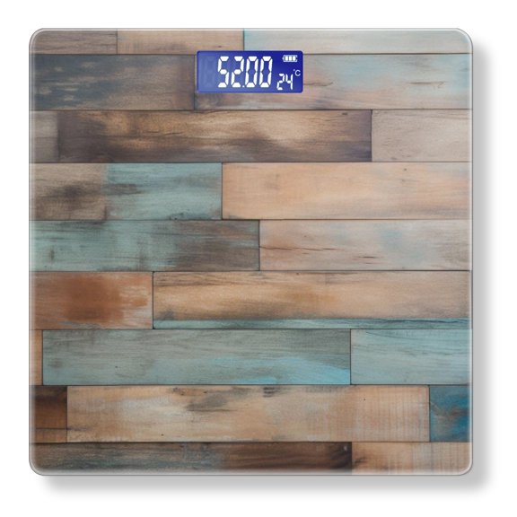 High Precision Body Weight Scale Smart Bathroom Scales with Large LCD Display(400lbs),Decorative for Bedroom-Wooden Wall With Aged Finish And Featuring Weathered Textures