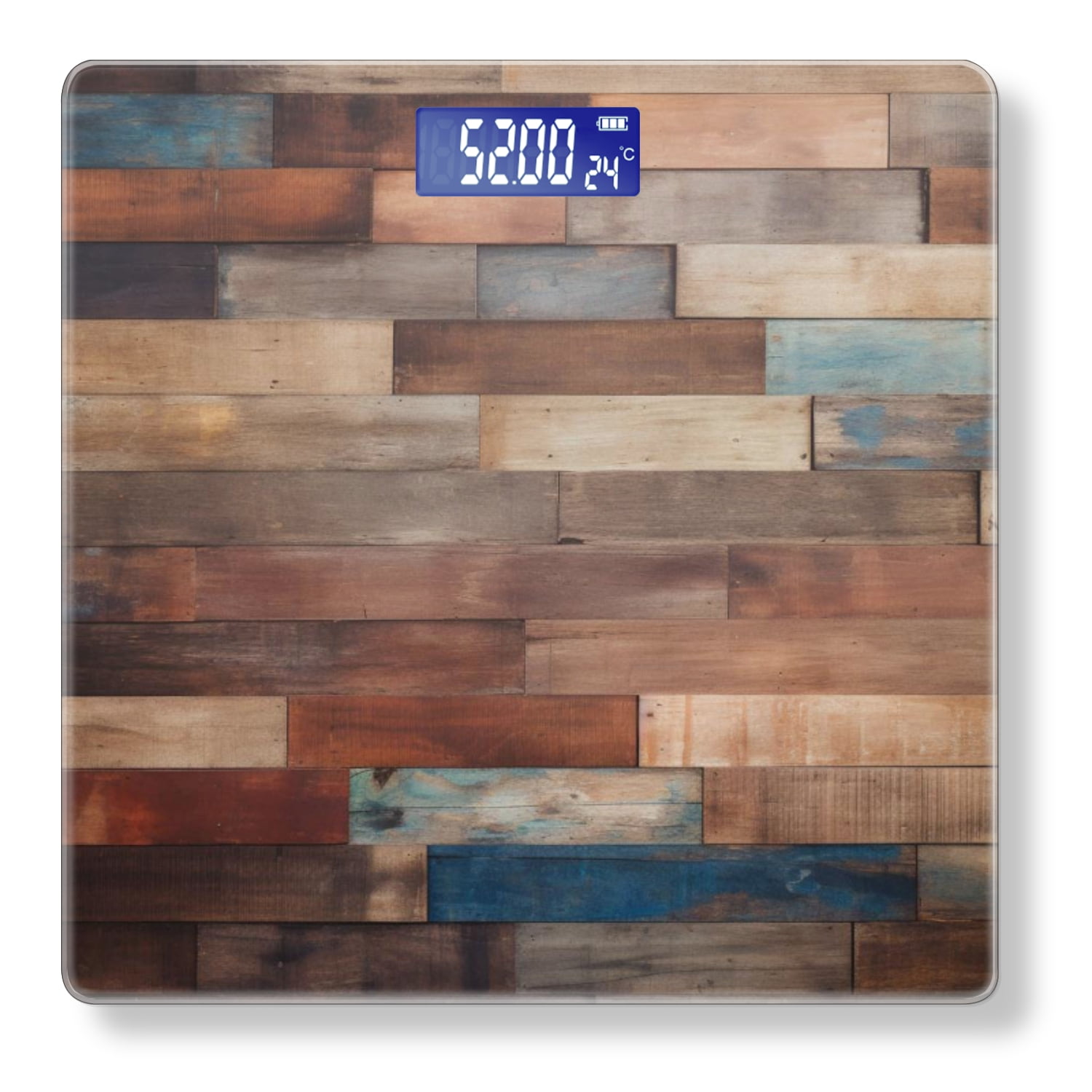 High Precision Body Weight Scale Smart Bathroom Scales with Large LCD Display(400lbs),Decorative for Bedroom-Wooden Wall With Different Shades Of Brown And Red