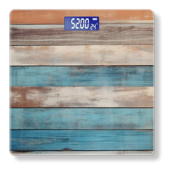 High Precision Body Weight Scale Smart Bathroom Scales with Large LCD Display(400lbs),Decorative for Bedroom-Wooden Wall With Distressed And Weathered