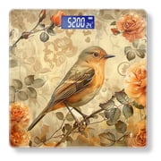 High Precision Body Weight Scale Smart Bathroom Scales with Large LCD Display400lbs,Decorative for Bedroom-Beautiful Bird In The Center Of Roses