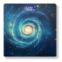 High Precision Body Weight Scale Smart Bathroom Scales with Large LCD Display(400lbs),Decorative for Bedroom-Blue Spiral Galaxy With Stars