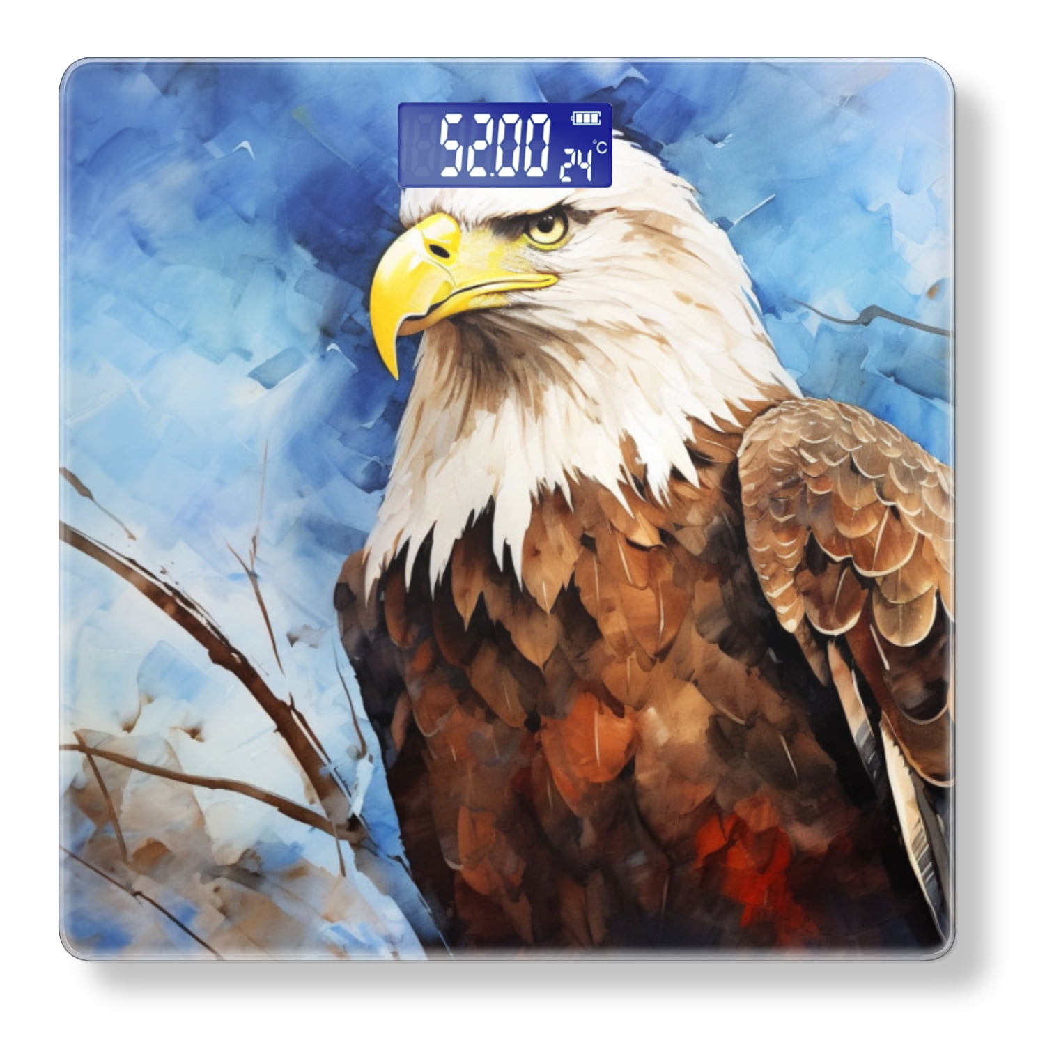 High Precision Body Weight Scale Smart Bathroom Scales with Large LCD Display(400lbs),Decorative for Bedroom-Eagle With Sharp Eyes Under The Sky