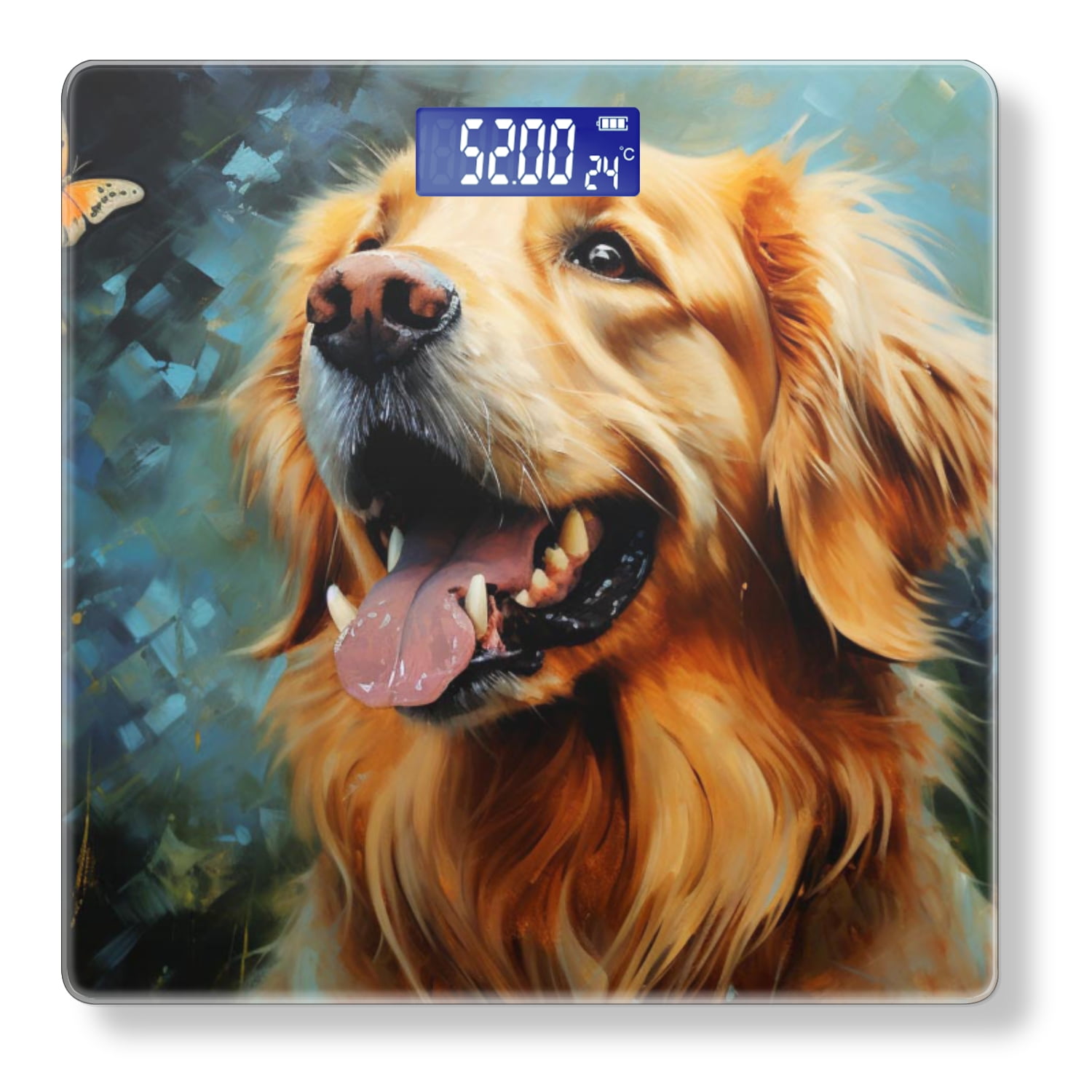 High Precision Body Weight Scale Smart Bathroom Scales with Large LCD Display(400lbs),Decorative for Bedroom-Golden Retriever Of Oil Painting
