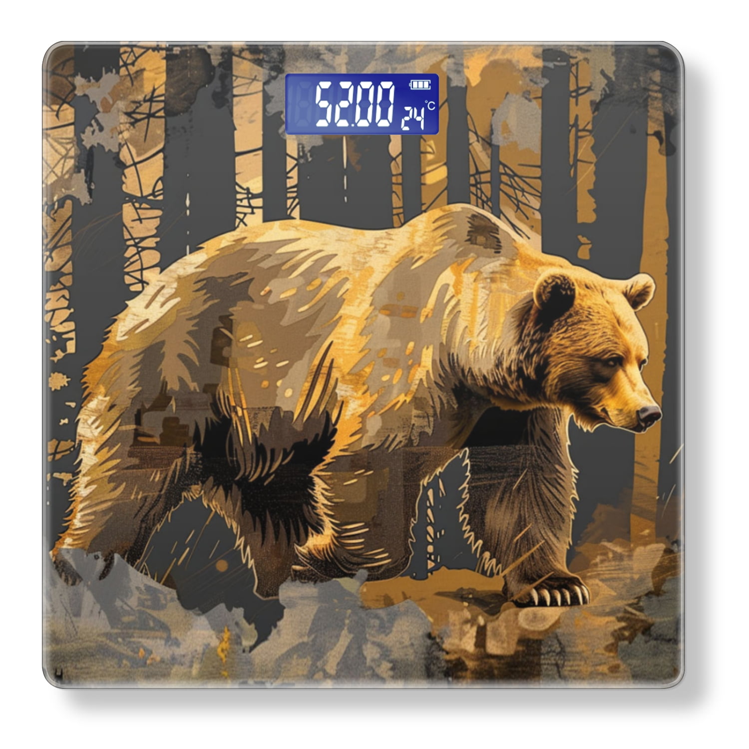High Precision Body Weight Scale Smart Bathroom Scales with Large LCD Display(400lbs),Decorative for Bedroom-Grizzly Bear Walking Through The Forest