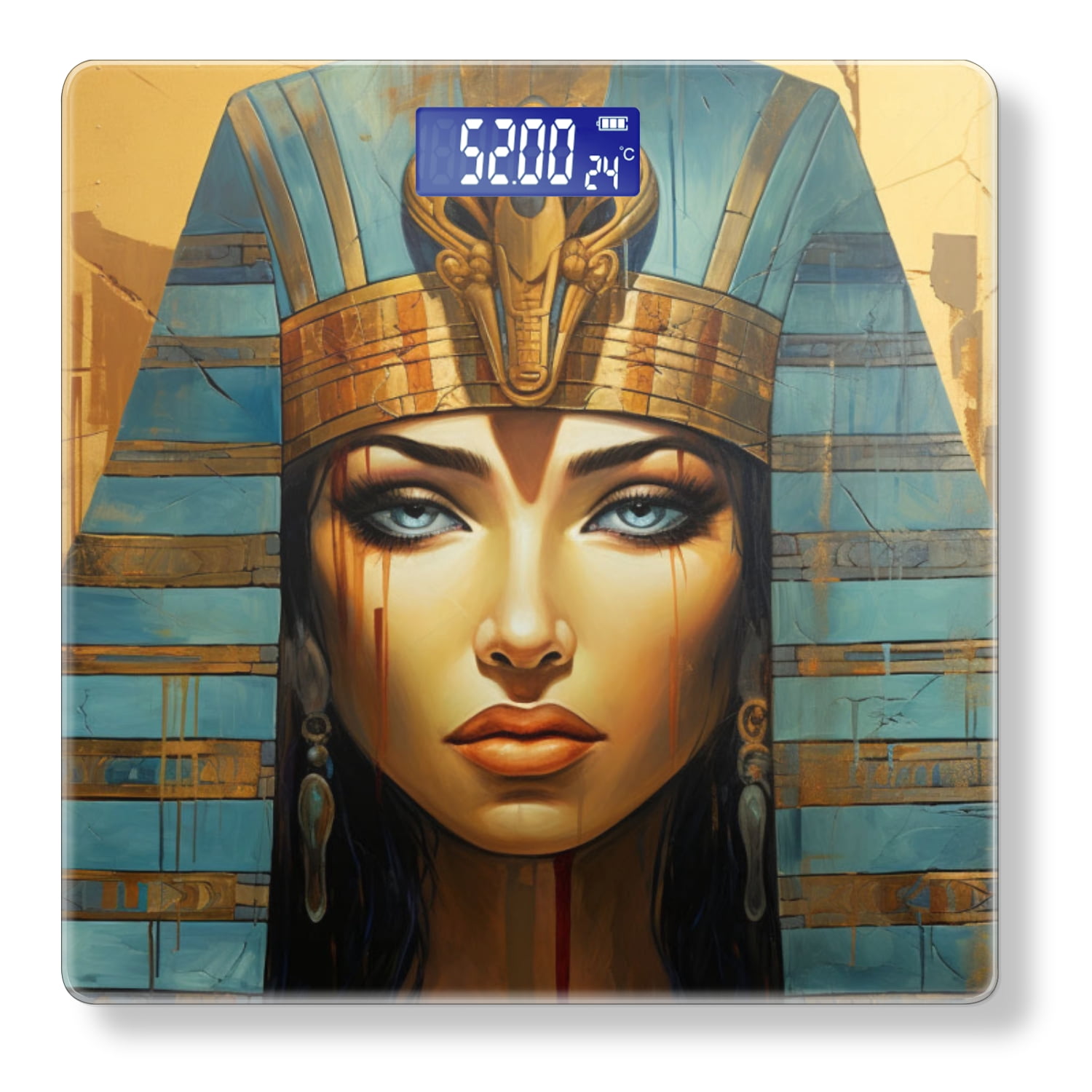 High Precision Body Weight Scale Smart Bathroom Scales with Large LCD Display(400lbs),Decorative for Bedroom-Oil Painting Of Ancient Egyptian Queen