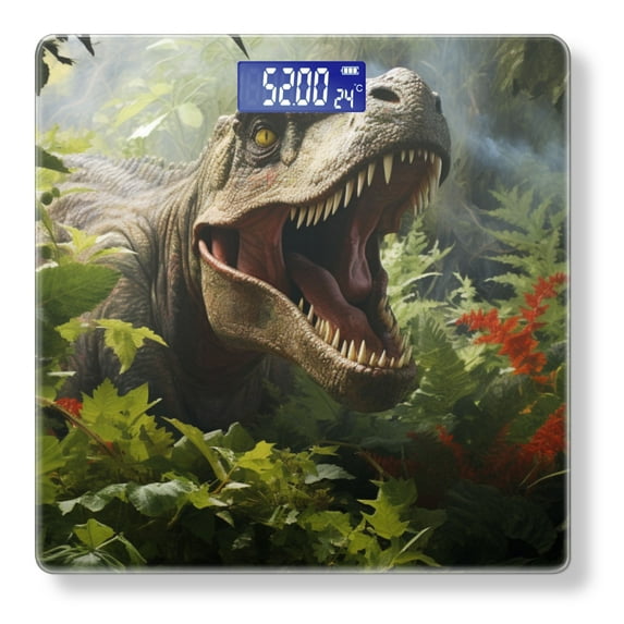 High Precision Body Weight Scale Smart Bathroom Scales with Large LCD Display(400lbs),Decorative for Bedroom-Open-Mouthed T-Rex In The Jungle