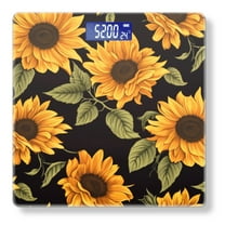 High Precision Body Weight Scale Smart Bathroom Scales with Large LCD Display(400lbs),Decorative for Bedroom-Seamless Pattern With Sunflowers