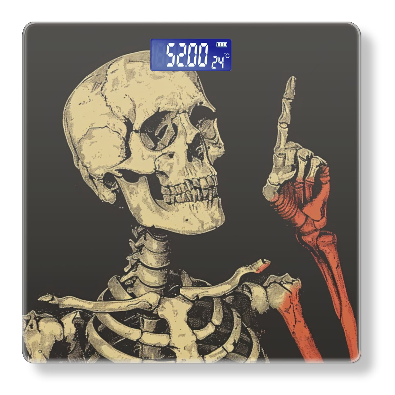 High Precision Body Weight Scale Smart Bathroom Scales with Large LCD Display(400lbs),Decorative for Bedroom-Skeletal Figure Holding Up Finger