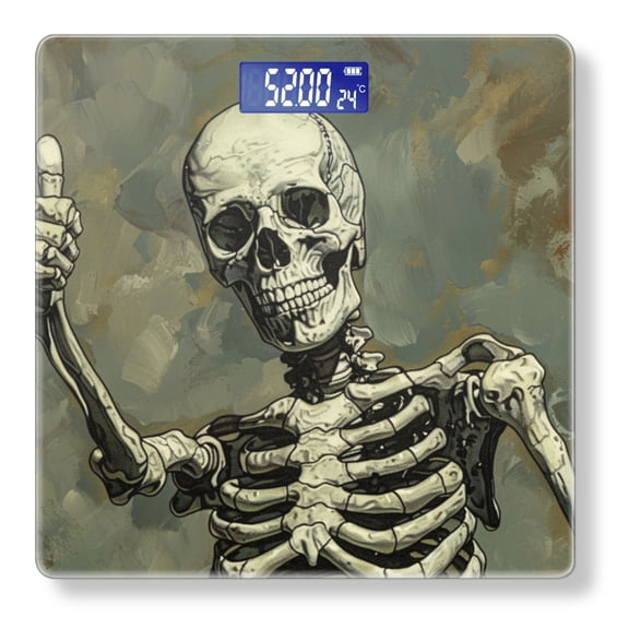 High Precision Body Weight Scale Smart Bathroom Scales with Large LCD Display(400lbs),Decorative for Bedroom-Skeleton Giving Thumbs Up
