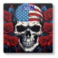 thumbnail image 1 of High Precision Body Weight Scale Smart Bathroom Scales with Large LCD Display(400lbs),Decorative for Bedroom-Skull With American Flag On Top, 1 of 4