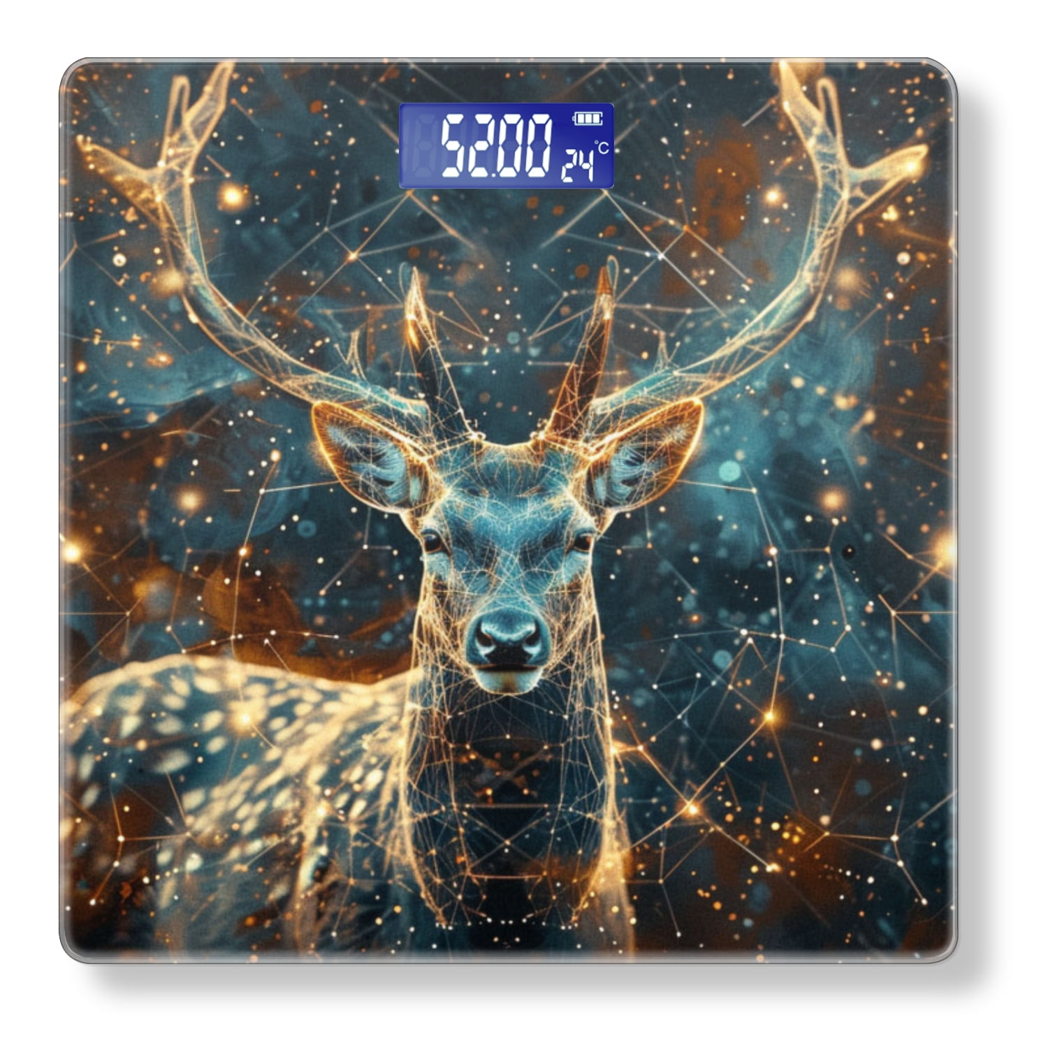 High Precision Body Weight Scale Smart Bathroom Scales with Large LCD Display(400lbs),Decorative for Bedroom-Starry Sky Constellation Deer Gorgeous