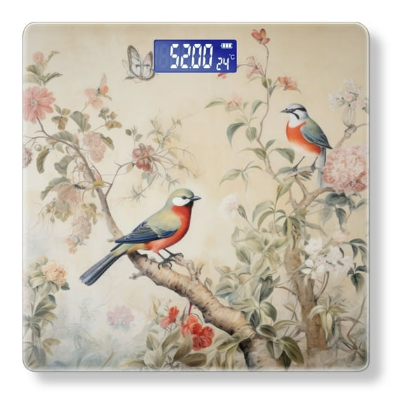 High Precision Body Weight Scale Smart Bathroom Scales with Large LCD Display(400lbs),Decorative for Bedroom-Two Birds On The Branches