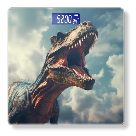 High Precision Body Weight Scale Smart Bathroom Scales with Large LCD Display(400lbs),Decorative for Bedroom-Tyrannosaurus In Blue Sky