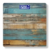 High Precision Body Weight Scale Smart Bathroom Scales with Large LCD Display400lbs,Decorative for Bedroom-Vintage Wooden Plank