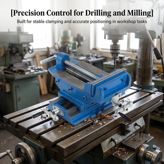 High Precision Cross Slide Vise, 6 Inch Benchtop Compound Vise for Drill Press, X-Y Milling Vise Cast Iron, for Home Workshops & Teaching Labs
