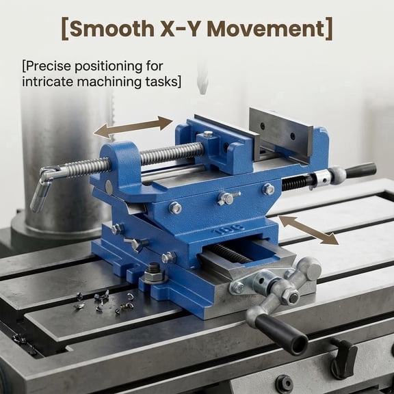 High Precision Cross Slide Vise, Drill Press Vise for Drill Press and Milling Operations, Durable Cast Iron Milling Vise for Home Workshops and Professional Use