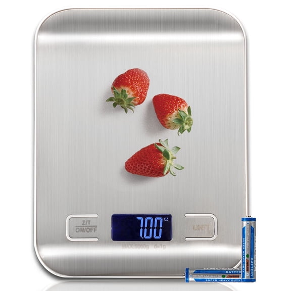 High-Precision Digital Kitchen Scale, 11lb/5kg Stainless Steel Food Scale with LCD Display, Tare Function, 6 Units, 0.5g Accuracy for Baking and Cooking