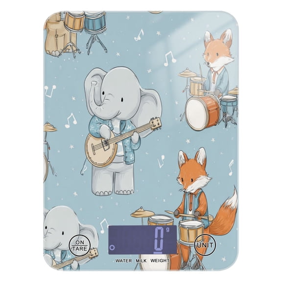 High Precision Digital Kitchen Scale Tempered Glass Food Scale Multifunction Scale Small Kitchen Appliances Animals Playing Musical Instruments