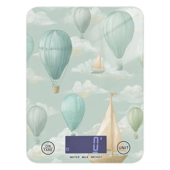 High Precision Digital Kitchen Scale Tempered Glass Food Scale Multifunction Scale Small Kitchen Appliances Balloon and Sailboat