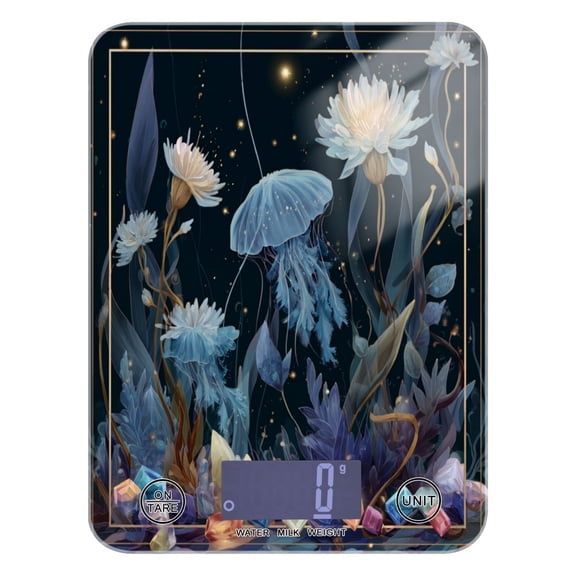 High Precision Digital Kitchen Scale Tempered Glass Food Scale Multifunction Scale Small Kitchen Appliances Bioluminescent Marine Plants