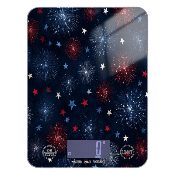 High Precision Digital Kitchen Scale Tempered Glass Food Scale Multifunction Scale Small Kitchen Appliances Blue Stars with Fireworks