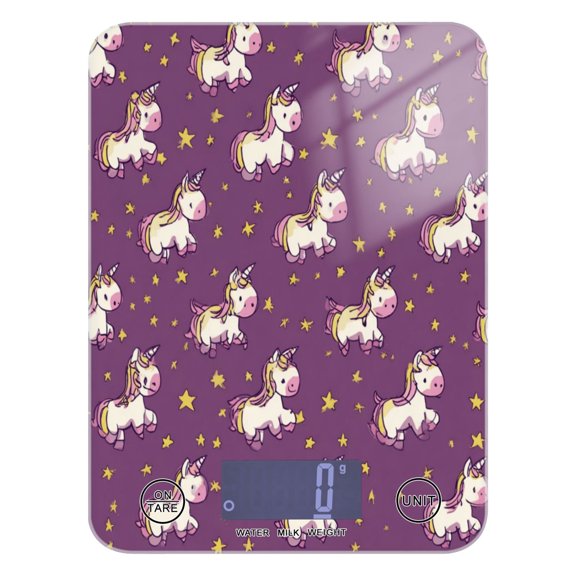 High Precision Digital Kitchen Scale Tempered Glass Food Scale Multifunction Scale Small Kitchen Appliances Cartoon Unicorns and Stars