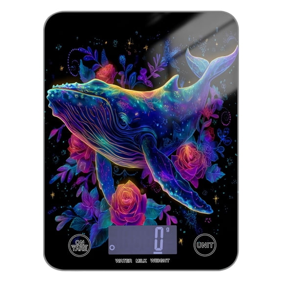 High Precision Digital Kitchen Scale Tempered Glass Food Scale Multifunction Scale Small Kitchen Appliances Colorful Whale