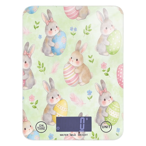 High Precision Digital Kitchen Scale Tempered Glass Food Scale Multifunction Scale Small Kitchen Appliances Cute Bunny Holding Easter Egg