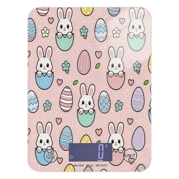 High Precision Digital Kitchen Scale Tempered Glass Food Scale Multifunction Scale Small Kitchen Appliances Cute Hatching Bunny