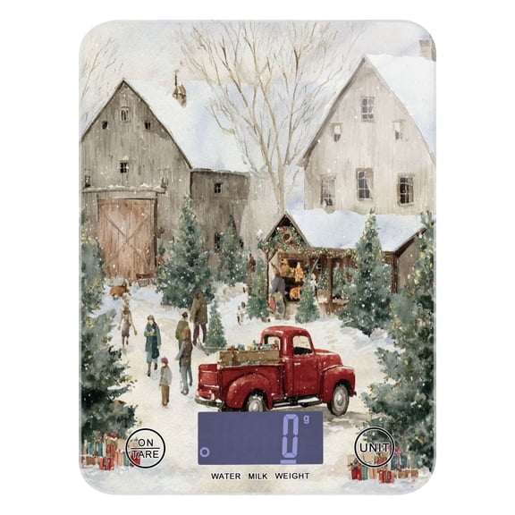 High Precision Digital Kitchen Scale Tempered Glass Food Scale Multifunction Scale Small Kitchen Appliances Farm Snow Scene