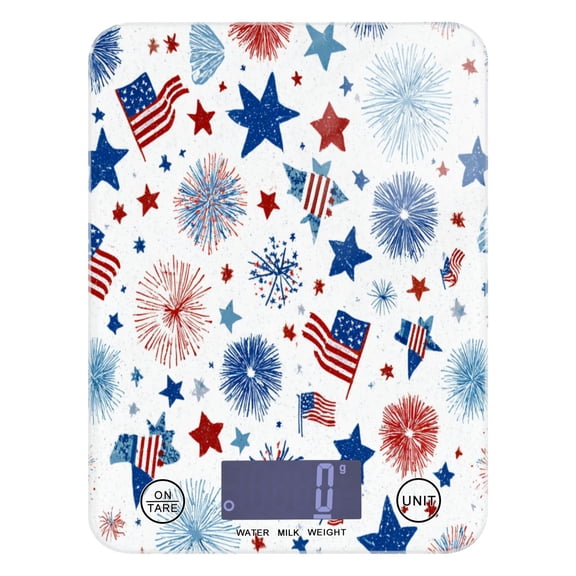High Precision Digital Kitchen Scale Tempered Glass Food Scale Multifunction Scale Small Kitchen Appliances Fireworks and Flag