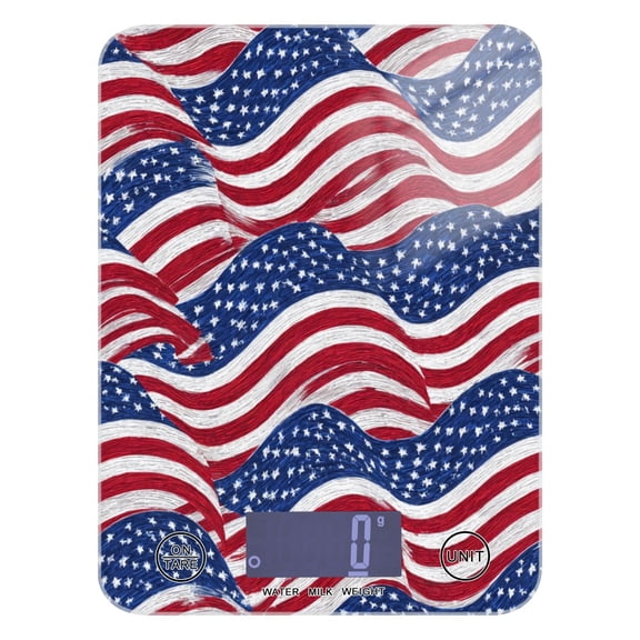 High Precision Digital Kitchen Scale Tempered Glass Food Scale Multifunction Scale Small Kitchen Appliances Flags Wave Pattern