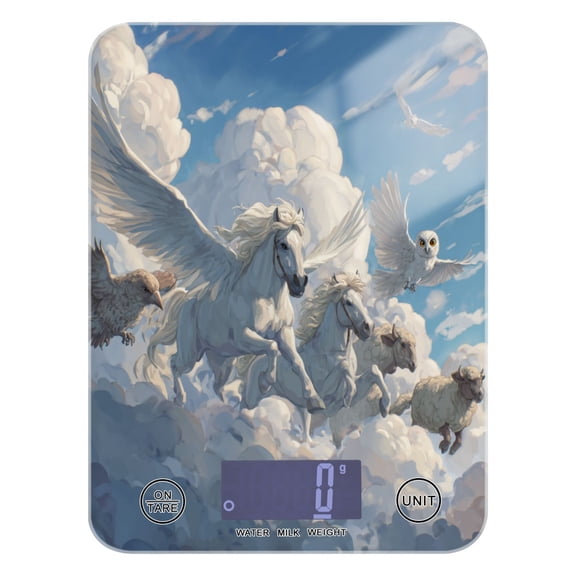 High Precision Digital Kitchen Scale Tempered Glass Food Scale Multifunction Scale Small Kitchen Appliances Flying Horses and Sheep