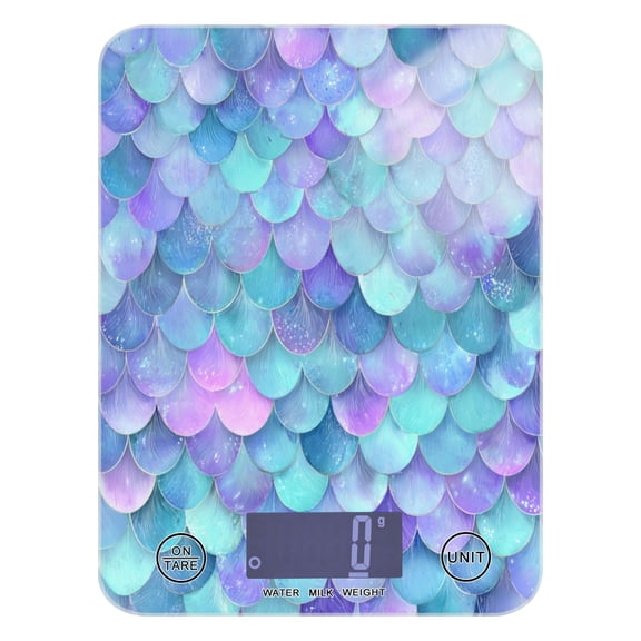 High Precision Digital Kitchen Scale Tempered Glass Food Scale Multifunction Scale Small Kitchen Appliances Glittering Mermaid Scales