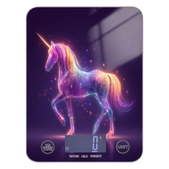 High Precision Digital Kitchen Scale Tempered Glass Food Scale Multifunction Scale Small Kitchen Appliances Glowing Unicorn